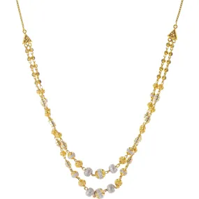 22K Multi-Tone Gold Beaded Chain (23gm)