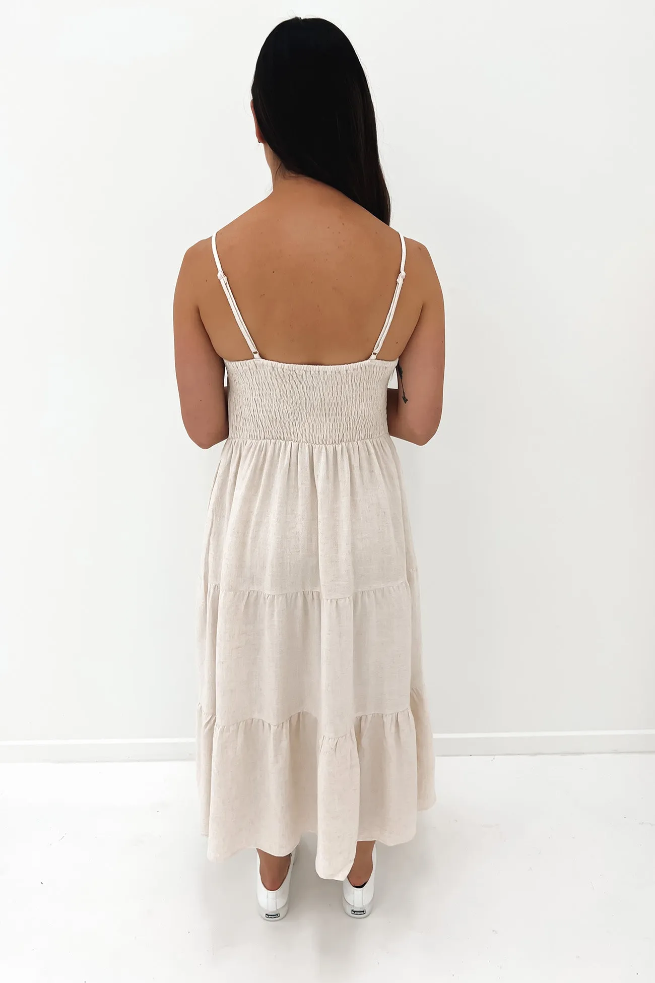 Bridey Midi Dress Beige