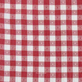 Fableism Queen of Hearts 55" wide, Cherry Gingham, 1/4 yard