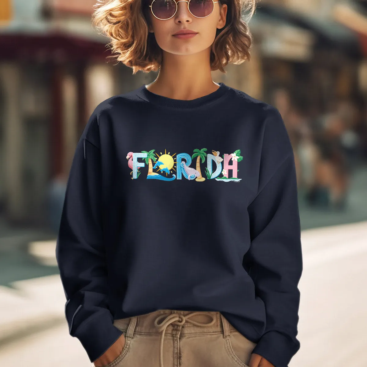 Florida Whimsical Animals Sweatshirt Adult Unisex S-XXL