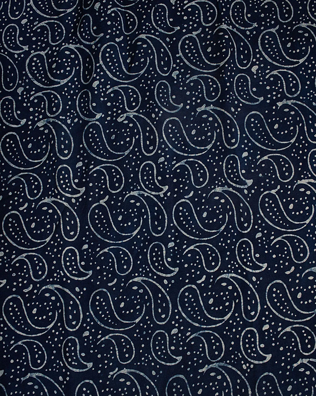 Indigo Hand Block Twill Rayon Fabric