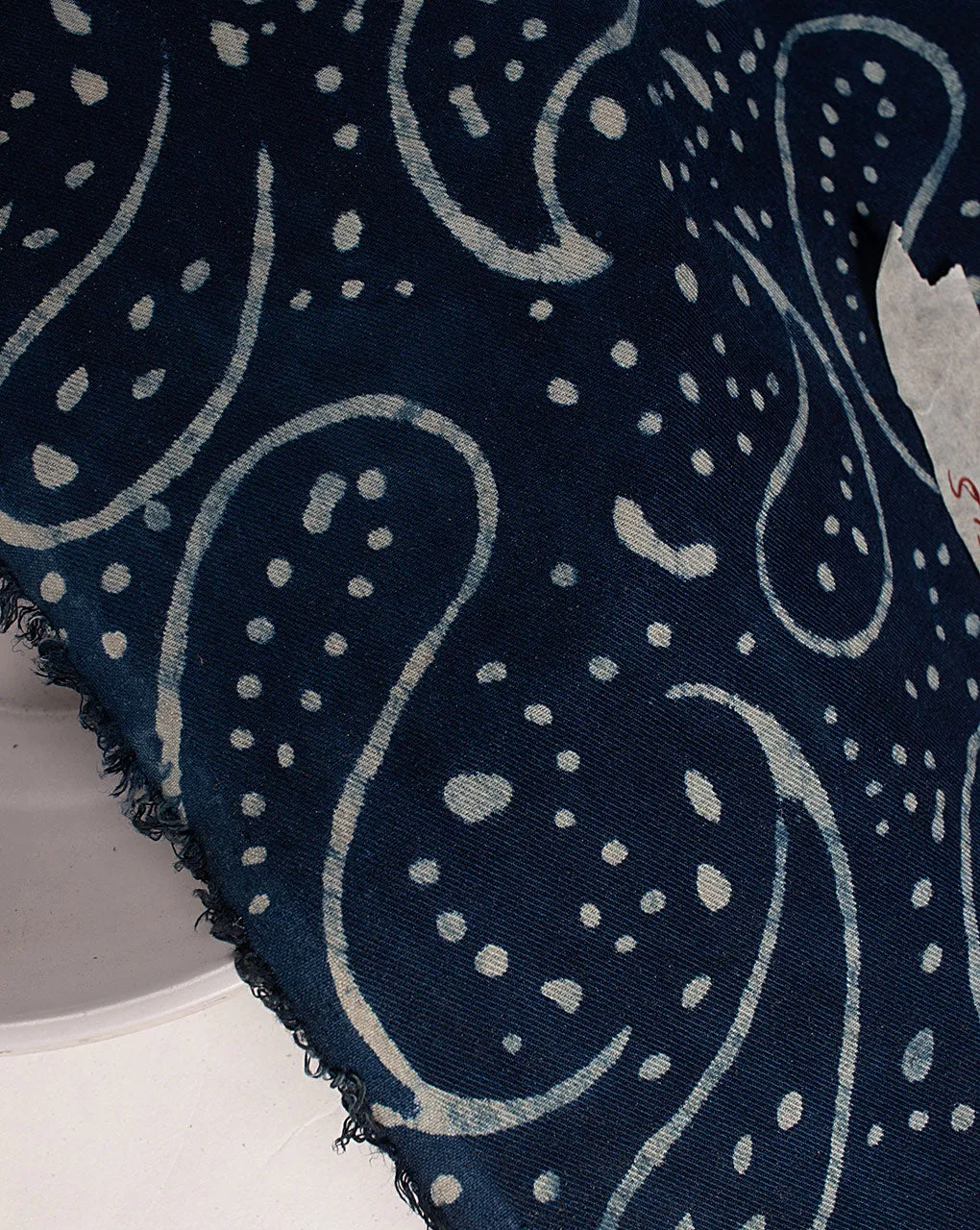 Indigo Hand Block Twill Rayon Fabric