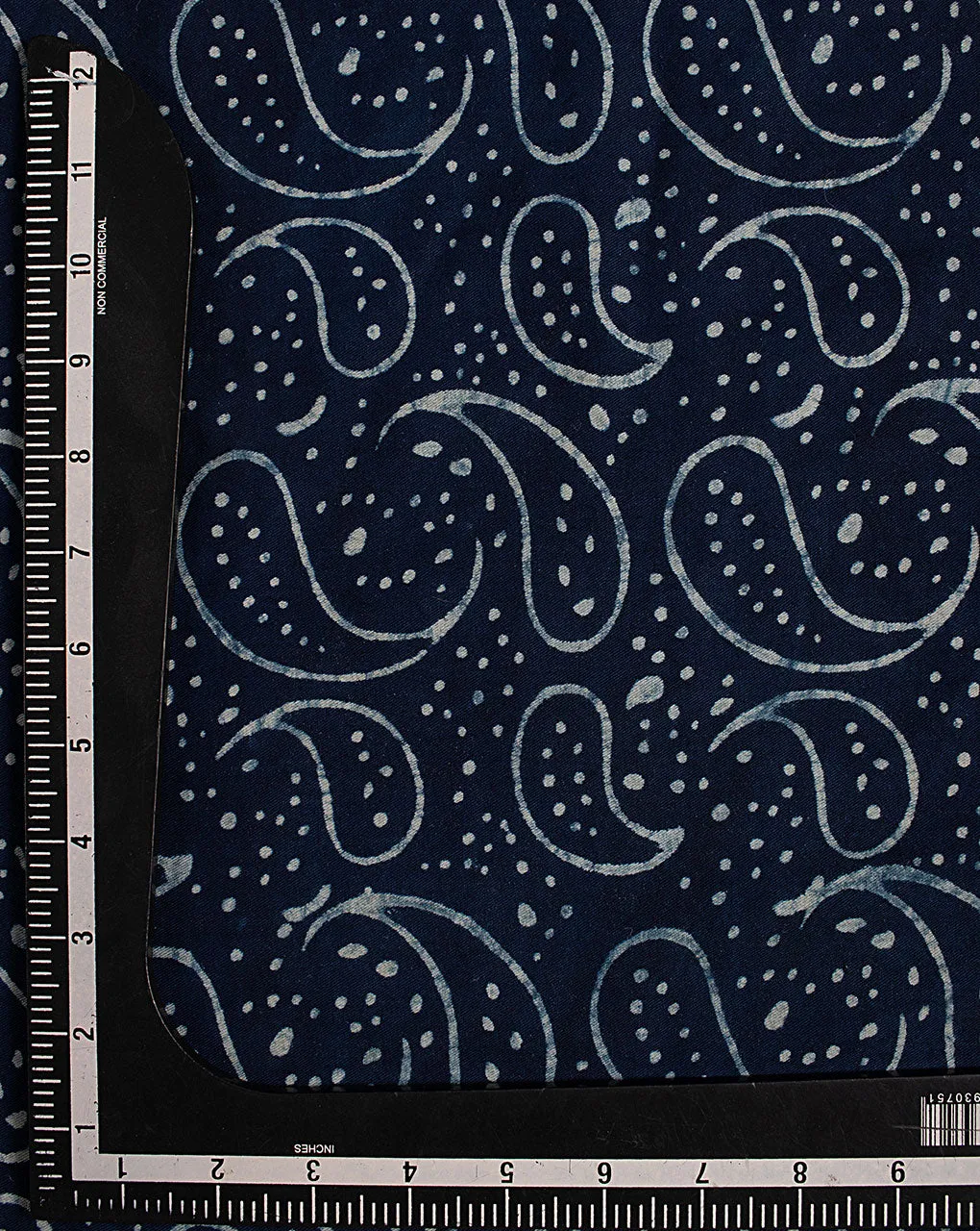 Indigo Hand Block Twill Rayon Fabric