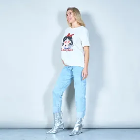 Lovely girl cartoon graphic tee wholesale
