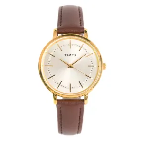 Monroe 3-Hand 34mm Leather Band