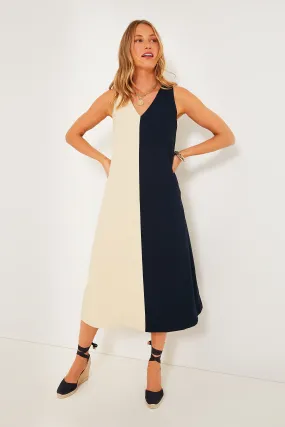 Navy and Tan Sallie Dress