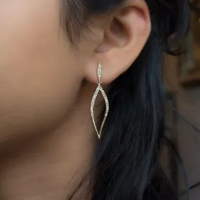 Yellow Gold Pave Diamond Earrings